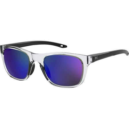 Under Armour Ua Raid Rectangular Sunglasses Crystal/Black 55 Millimeters
