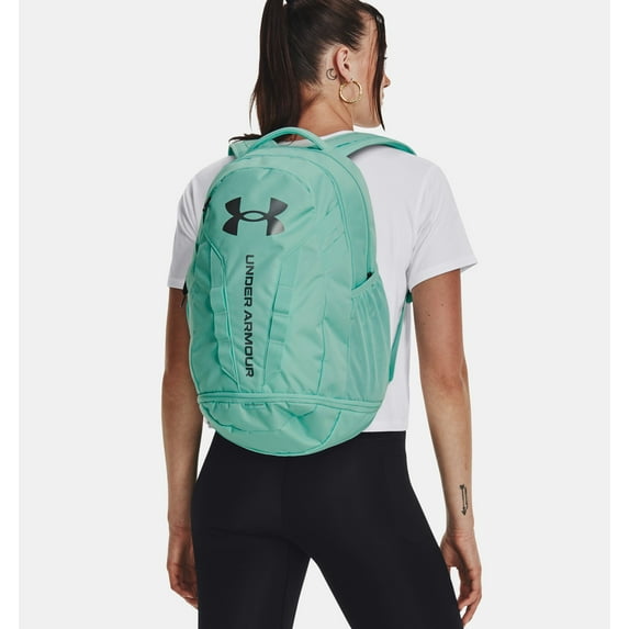 Under Armour Unisex-Adult Hustle 5.0 Backpack, Neo Turquoise/Metallic Green Grit 1361176-361