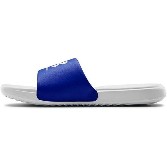 Under Armour Unisex-Child Ansa Fix Slide Sandal Big Kid (8-12 Years) 6 Big Kid Halo Gray (105)/Royal