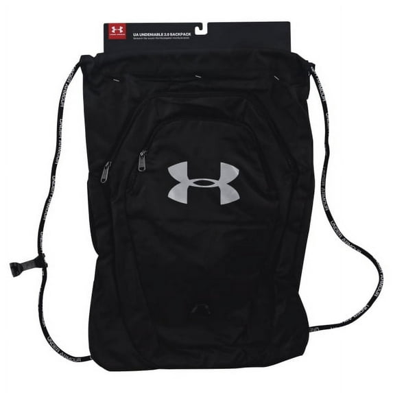 Under Armour Unisex Undeniable 20 Sackpack Backpack Black/Sliver 1342663-001
