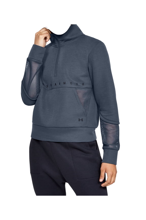 Women's 1/2 Zip Long Sleeve Shirt Grey Size X-Small