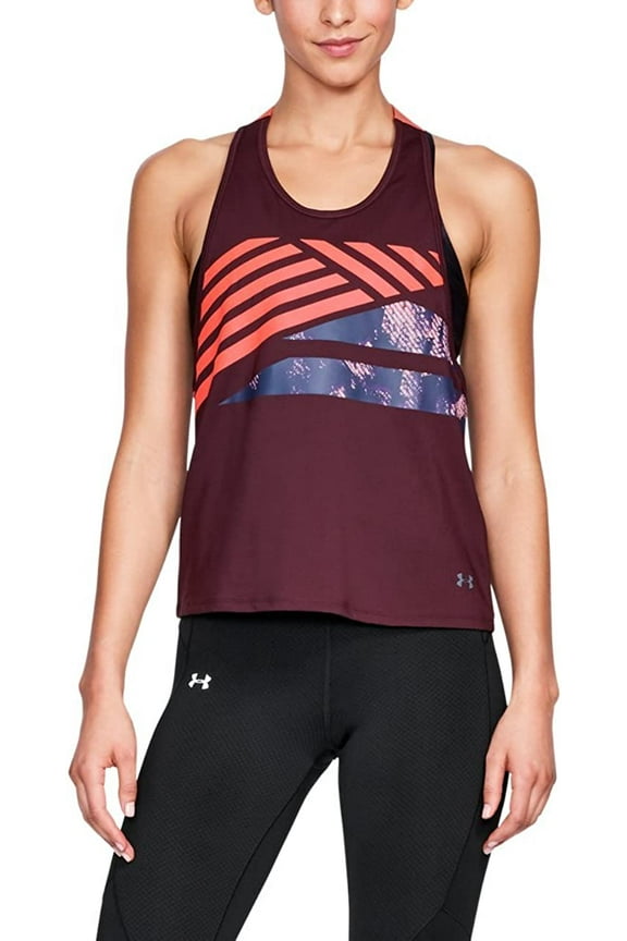 Women's Armour Sport Swing Graphic Tank,Raisin Red, Large