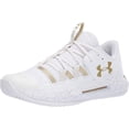 thumbnail image 1 of Under Armour Women's Block City 2.0 Volleyball Shoe, White/Gold, 11 B(M) US, 1 of 4