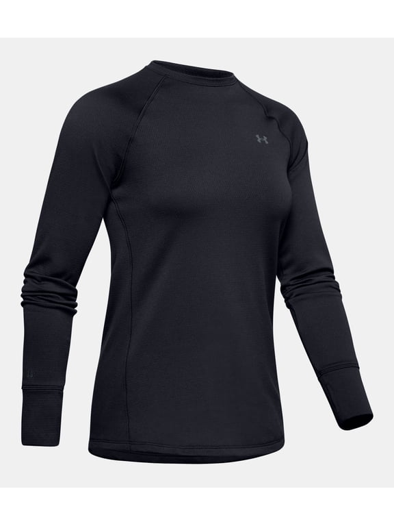 Women's ColdGear Base 3.0 Crew, Black Pitch Gray Shirt