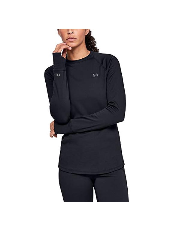 Women's ColdGear Base 3.0 Crew, Black Pitch Gray Shirt