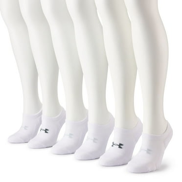 Under Armour Women's Cushioned No Show Socks, 6-Pairs, White, Medium