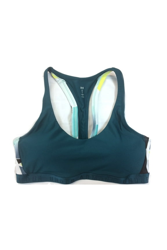 Women's Cutout Printed Sportlette Bra, Tourmaline Teal, XS