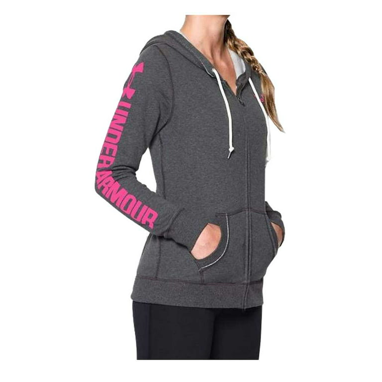Under Armour Women's Favorite Fleece Full Zip Hoodie Carbon/Pink  1260115-090-XS 