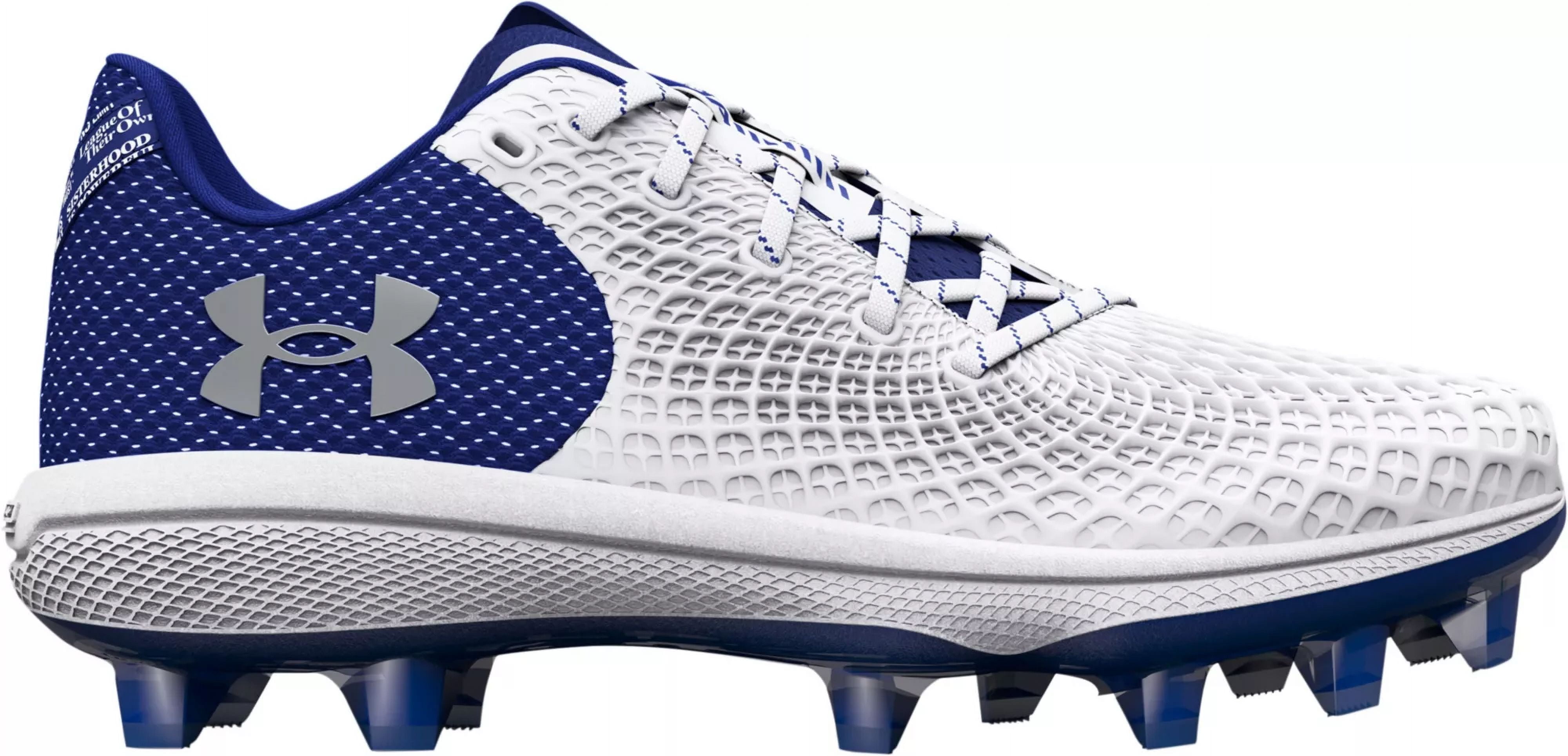 Under Armour Women's Glyde Mt TPU Softball Shoes White/Royal
