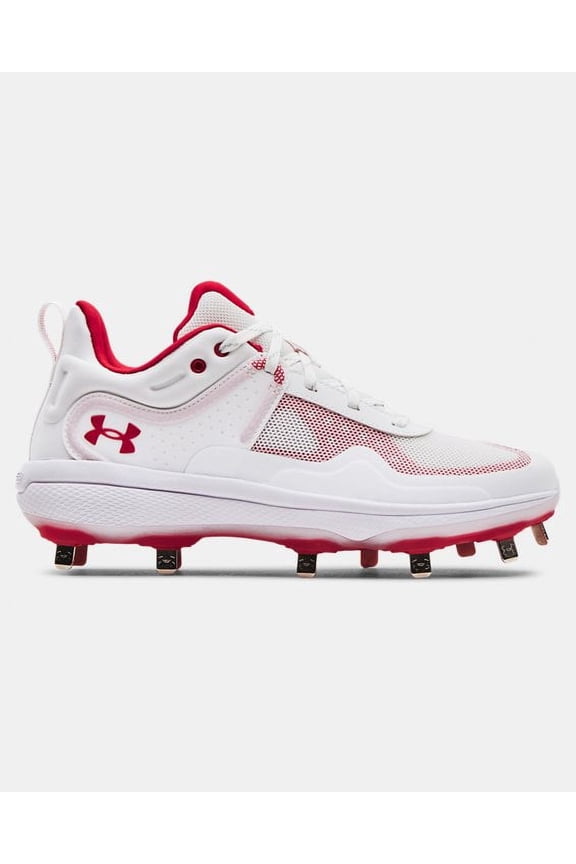 Women's Glyde Mt Metal Softball Cleats White/Red Medium 7 7 Medium US/White|Red