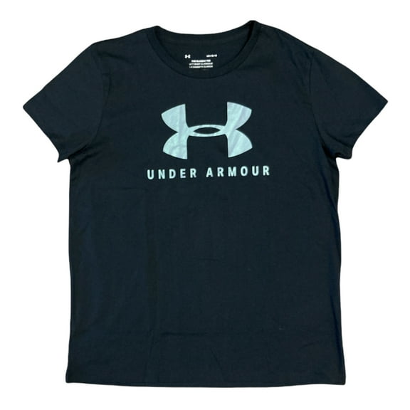 Under Armour Women's Graphic UA Sportstyle Classic Crew Short Sleeve T-Shirt (Black/Iridescent, S)