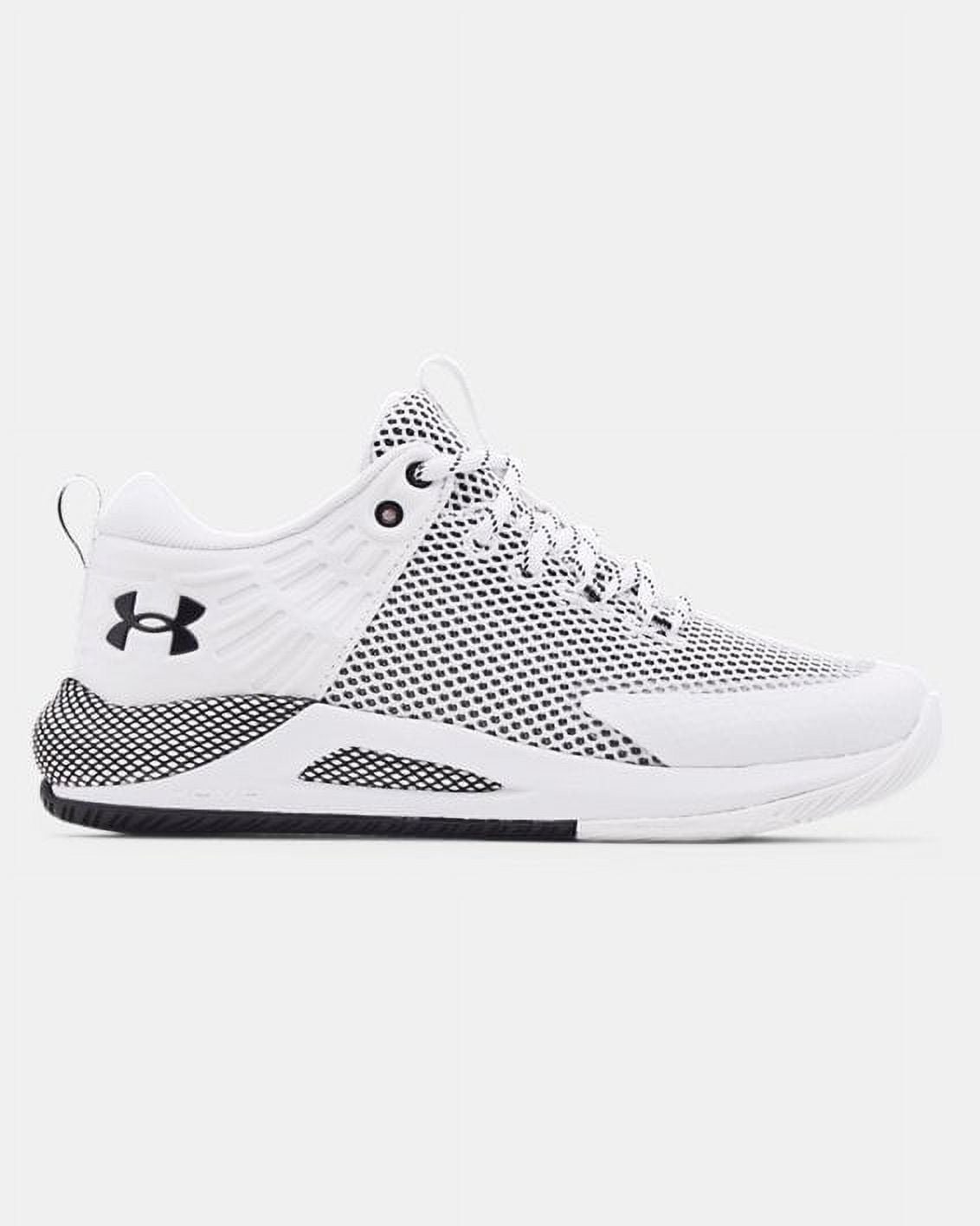 Under Armour Women's HOVR Block City Volleyball Shoe, White (101)/Black, 6 M US