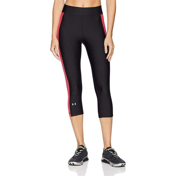 Under Armour Women's HeatGear Armour Capri , Black (006)/Metallic Silver , Small