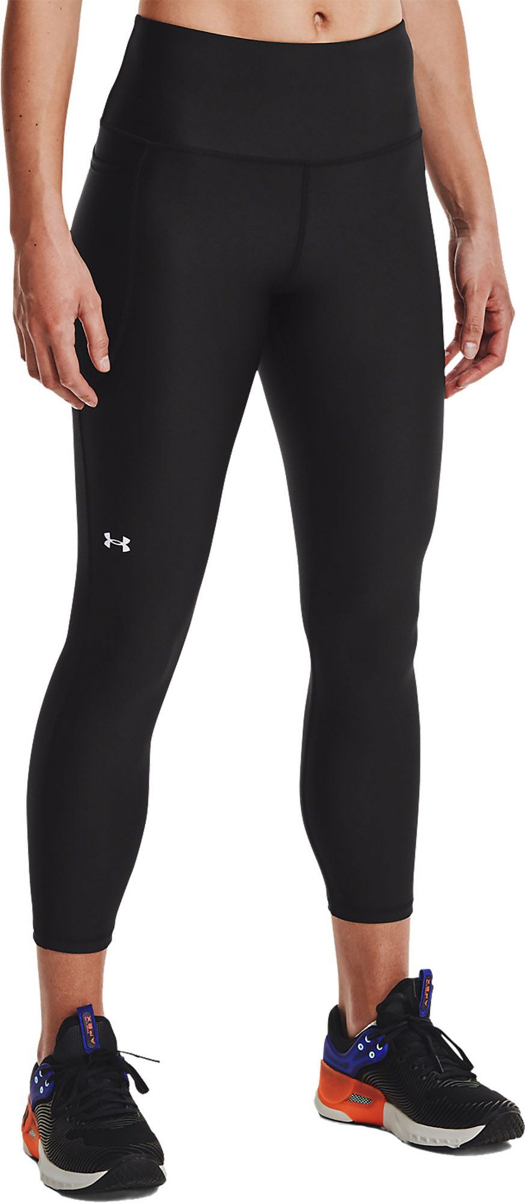 アンダーアーマー レディース レギンス Under Armour Women's HeatGear High Rise No-Slip Waistband 7/8 Leggings - Black/White Under Armour Women's HeatGear High Rise No-Slip Waistband 7/8