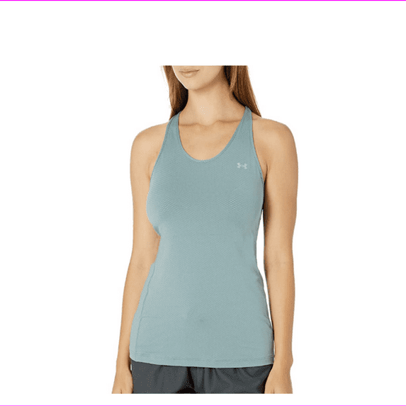 Under Armour Women's HeatGear Moisture Wicking Armour Racer Tank Top (Hushed Turquoise, S)