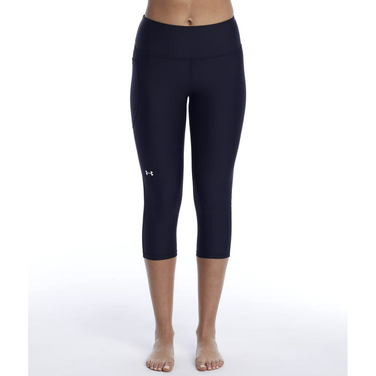 Under Armour Women's Heatgear High Rise Cropped Leggings Black Size Small