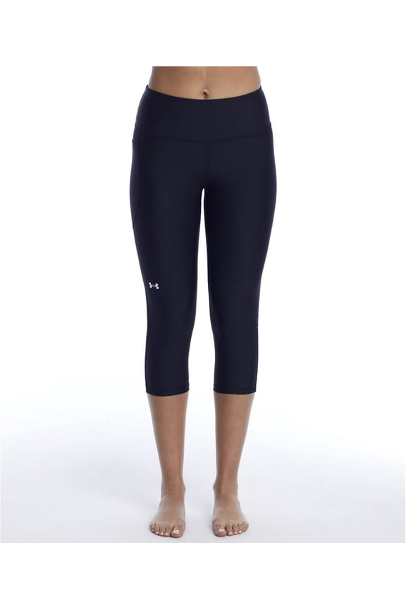 Women's Heatgear High Rise Cropped Leggings Black Size Small