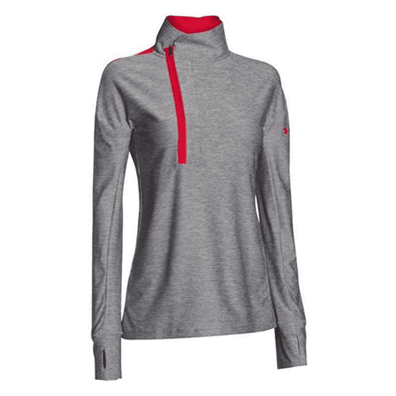 Under Armour Women's Hotshot 1/2 Zip Pullover Midnight RED/Gray Heather, XXL