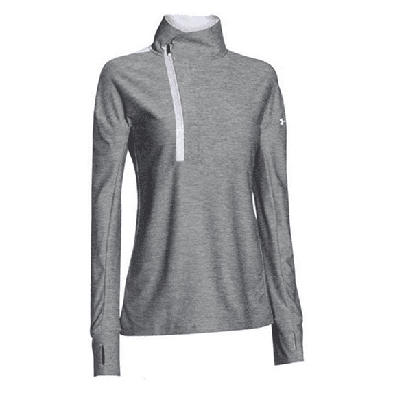 Under Armour Women's Hotshot 1/2 Zip Pullover Midnight White/Gray Heather, XL