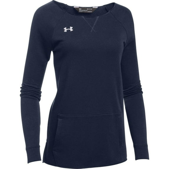 Under Armour Women's Hustle Fleece Crew NAVY | WHITE SM
