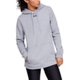 thumbnail image 1 of Under Armour Women's Hustle Fleece Hoodie , True Gray Heather 025/Black , 3X-Large Tall, 1 of 3