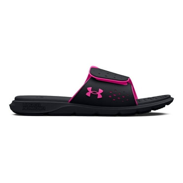Under Armour Women's Ignite Pro 7 Women's Slide Sandals Color: Black Rebel Pink Size: 7