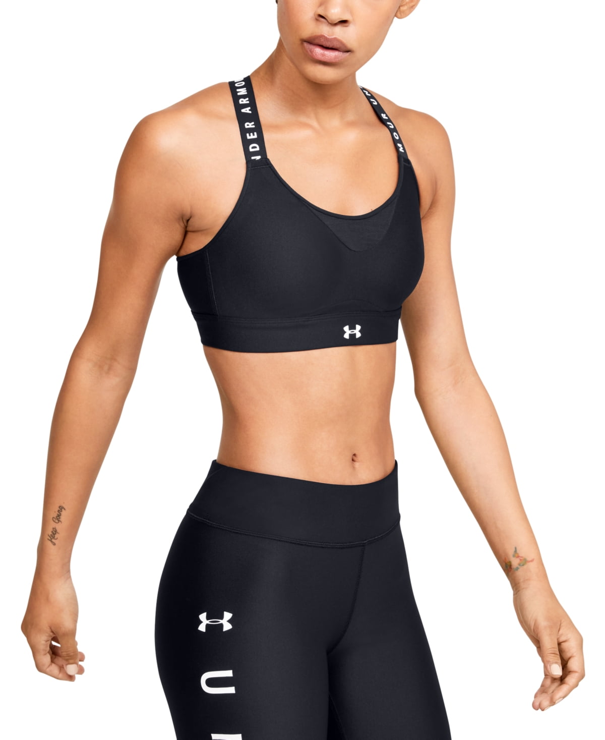 (取寄) アンダーアーマー レディース インフィニティ ハイ インパクト スポーツ ブラ Under Armour women Under Armour Infinity High Impact Sports Bra White/Black Under Armour Women's Infinity High Sports Bra, Black  White,XS