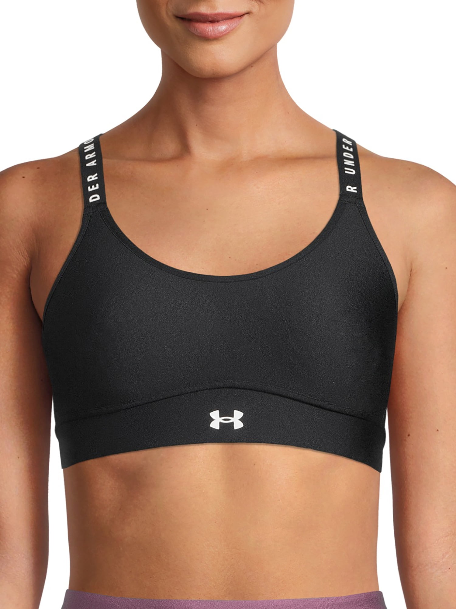 Under Armour Training Infinity mid support sports bra in pink