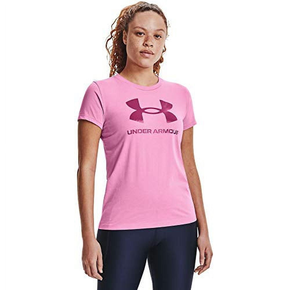 Neck Crew T-Shirt (680)/Meteor Pink , Armour Pink Small Under Short-Sleeve Women\'s Live , Planet Graphic Sportstyle