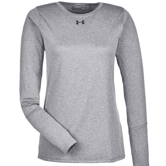 Under Armour Women's Locker Long Sleeve Shirt Gray Heather | Black XS