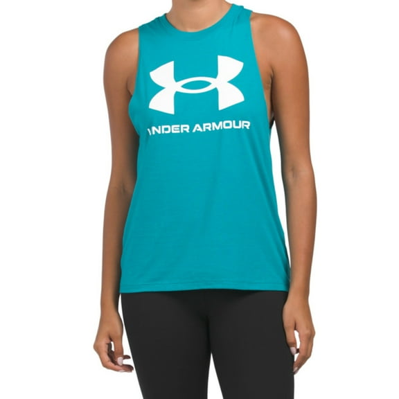 Under Armour Women's Logo Print West Live Sport Style Active Tank Top-Blue / M