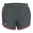thumbnail image 1 of Under Armour Women's Mesh Detail Moisture Wicking Fly-By 2.0 Running Shorts (Grey/Neon Pink, L), 1 of 2
