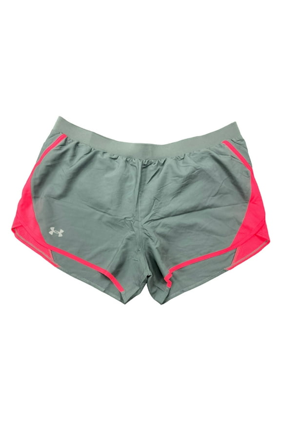 Women's Mesh Detail Moisture Wicking Fly-By 2.0 Running Shorts (Grey/Neon Pink, S)
