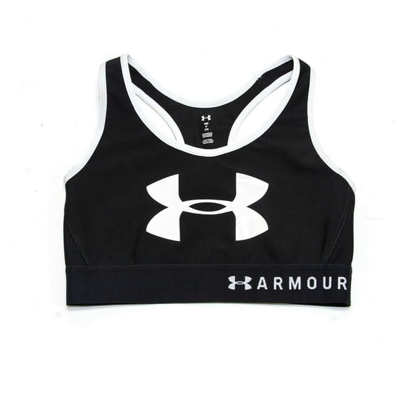 Under Armour Women's Mid Keyhole Graphic Sports Bra, Black  White,XS - US