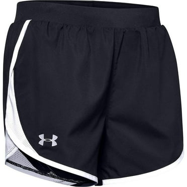 Under Armour Women's Moisture Wicking Breathable Fly-By 2.0 Running Shorts (Black/White (002), XS)