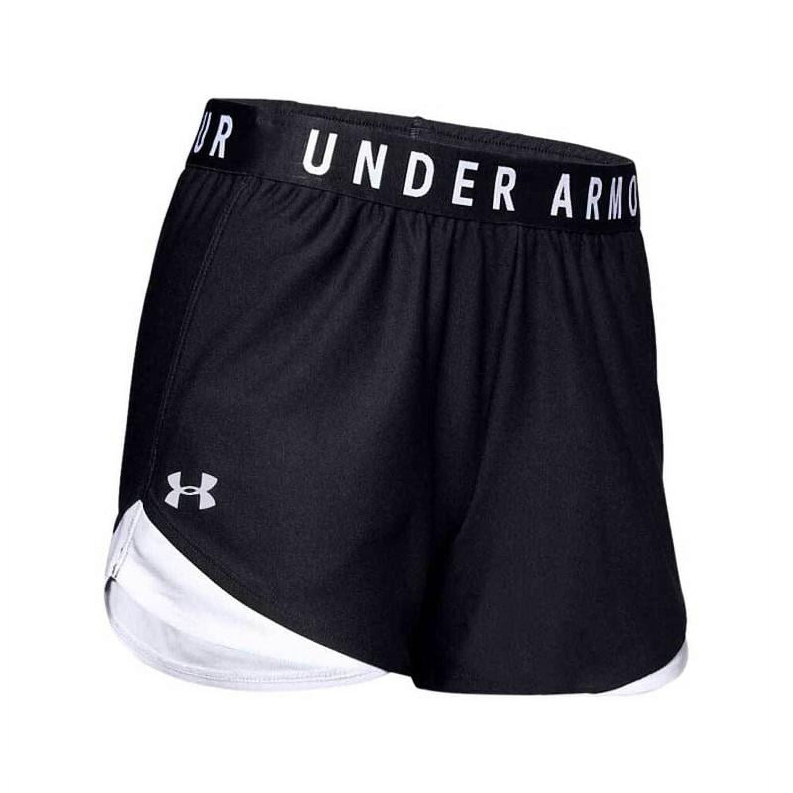 Under Armour Women's Moisture Wicking Play Up 3.0 Gym Shorts, 3 Inseam  (Black/White, XS) 