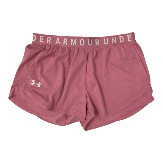 Under Armour Women's Moisture Wicking Play Up 3.0 Gym Shorts, 3" Inseam (Pink, L)