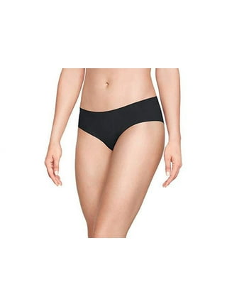 Under Armour Women's Pure Stretch Thong 3-Pack, Black, Natural, Pink, XL 