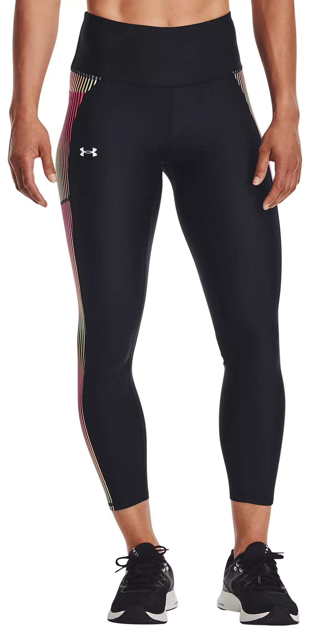 Under Armour Plus Heatgear Leggings With Side Panel In Black, 1367975-002