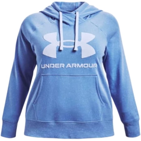 Under Armour Women's Plus Size Rival Fleece Logo Hoodie Speckled (as1, alpha, 1x, plus, regular, 1X)