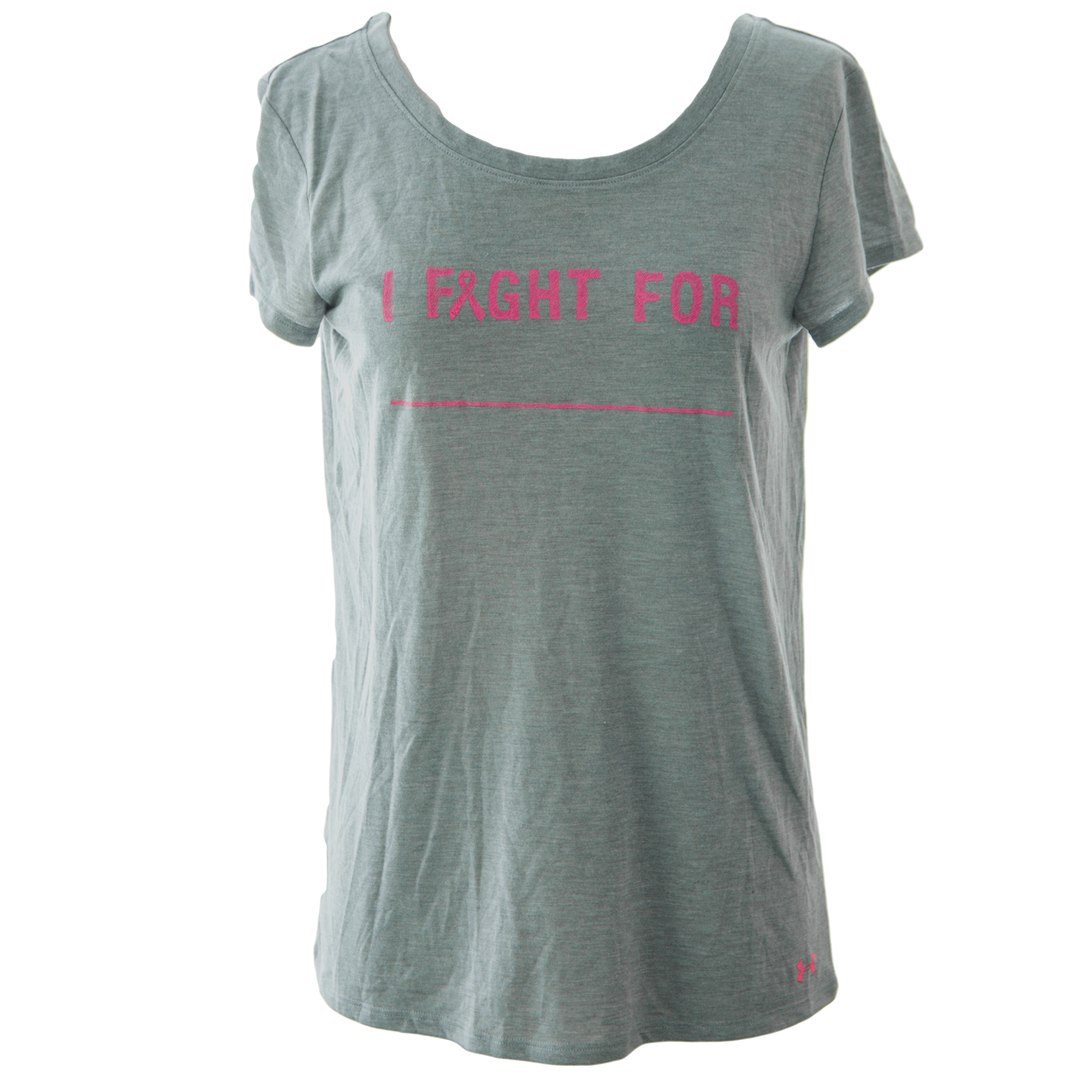 Under Armour Women's Power in Pink "I Fight For" T-Shirt Small Heather Grey - image 1 of 2