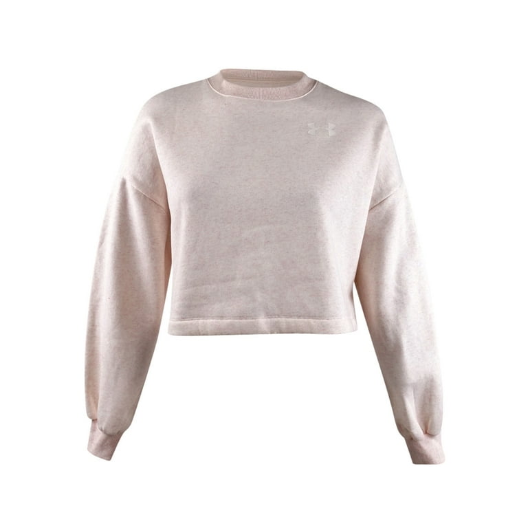 Under Armour Women's Rival Fleece Cropped Sweatshirt (L, Peach