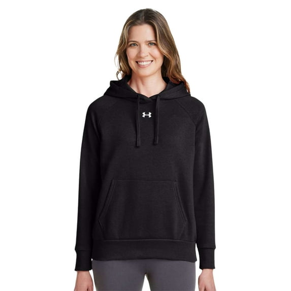 Under Armour Women's Rival Fleece Hooded Sweatshirt 80/20 Cotton/Polyester Pullover Best Comfy Hoodies (Black, L)