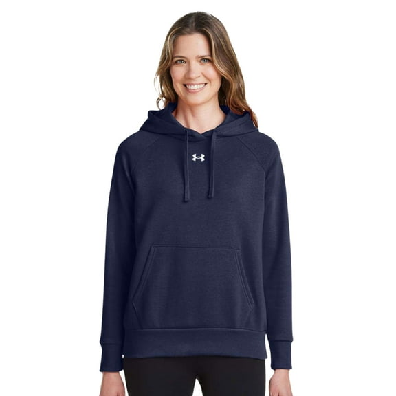 Under Armour Women's Rival Fleece Hooded Sweatshirt 80/20 Cotton/Polyester Pullover Best Comfy Hoodies (Midnight-Navy, L)
