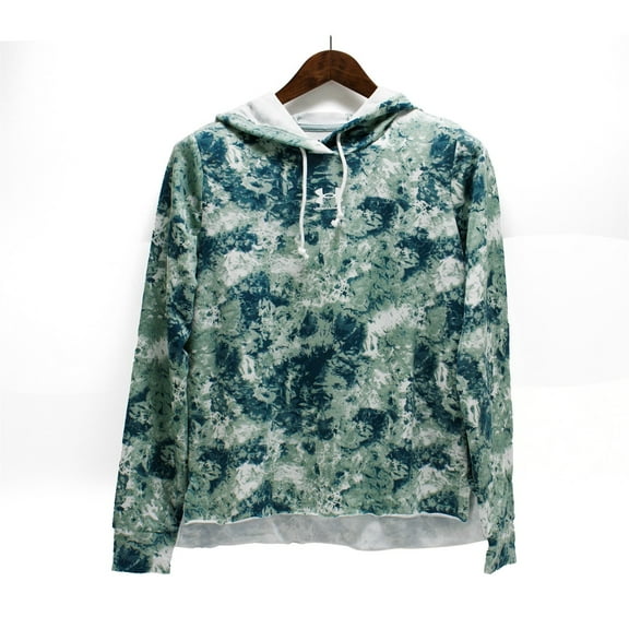 Under Armour Women's Rival Terry Printed Hoodie, Opal Green \ White,XS - US