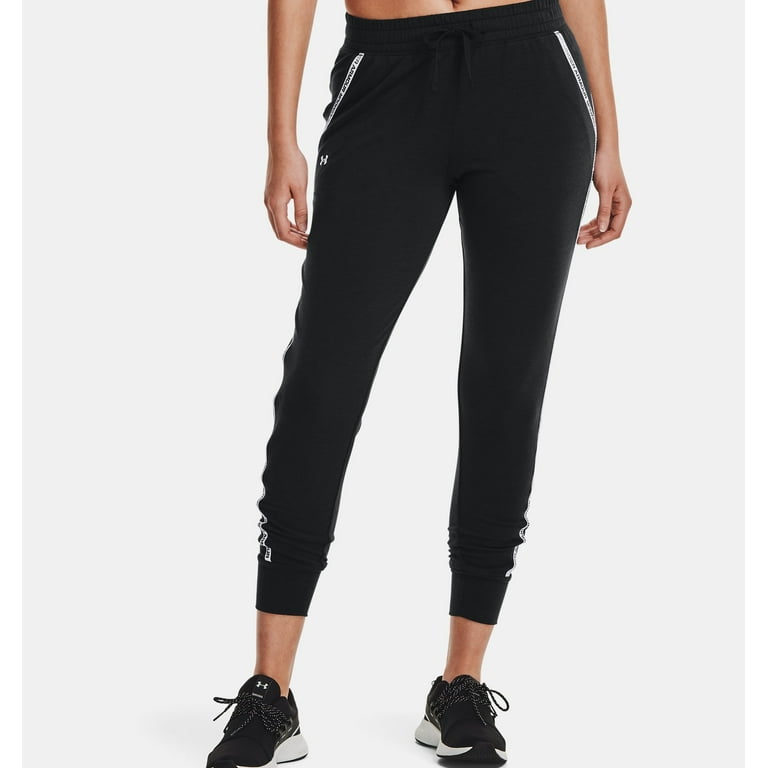 Under Armour Women's Rival Terry Taped Full Length Pants Black -Size X-Small