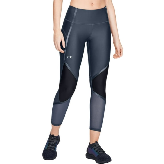Under Armour Women's Shine Athletic Leggings High Rise Fitness Silver Size X-Large