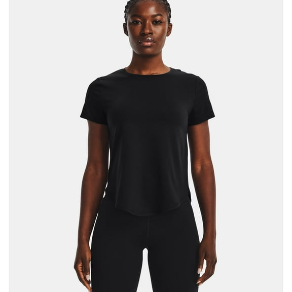 Under Armour Women's Soft Knit Short Sleeve, Black, Large, Active wear