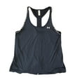 thumbnail image 1 of Under Armour Women's Stretch Moisture Wick Loose Fit Knockout T-Strap Tank Top (Black/White, M), 1 of 3