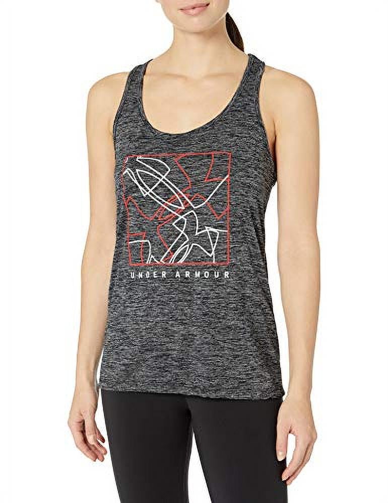 Under Armour Women's Tech Graphic Twist Tank Top, Black (001